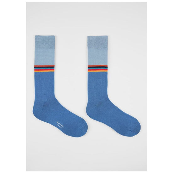 Young Ideas/Henmores - Jared Stripe Multi Tone Socks - 37 Blue - OS