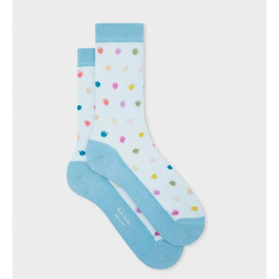 Young Ideas/Henmores - Jem Polka Dot Socks - 42 Turquoise - OS