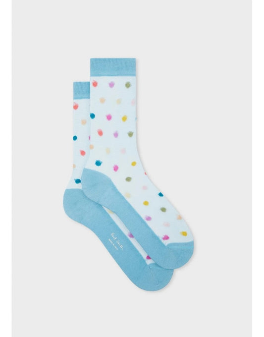 Young Ideas/Henmores - Jem Polka Dot Socks - 42 Turquoise - OS