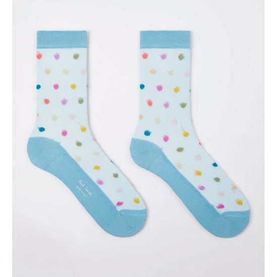 Young Ideas/Henmores - Jem Polka Dot Socks - 42 Turquoise - OS