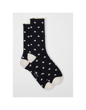 Young Ideas/Henmores - Jenny Frill Polka Dot Socks - 47 Navy - OS