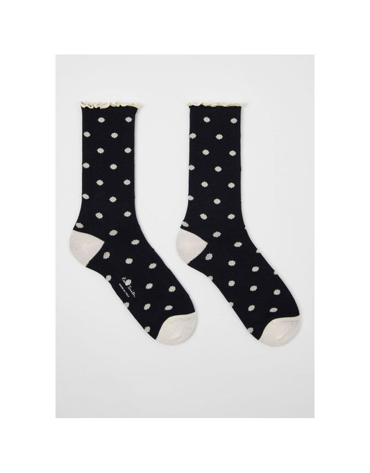Young Ideas/Henmores - Jenny Frill Polka Dot Socks - 47 Navy - OS