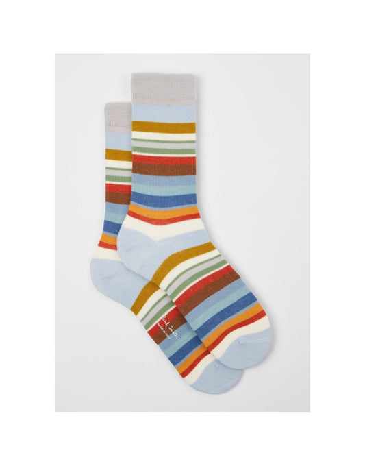Young Ideas/Henmores - Jodie Multi Stripe Socks - 42 Turquoise - OS