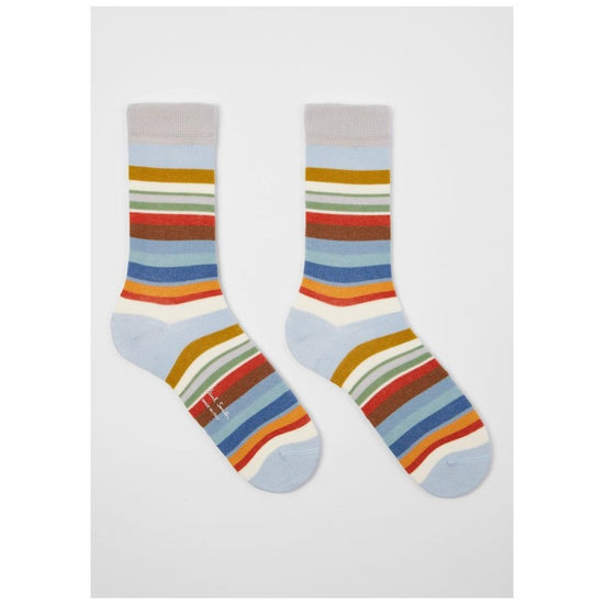 Young Ideas/Henmores - Jodie Multi Stripe Socks - 42 Turquoise - OS