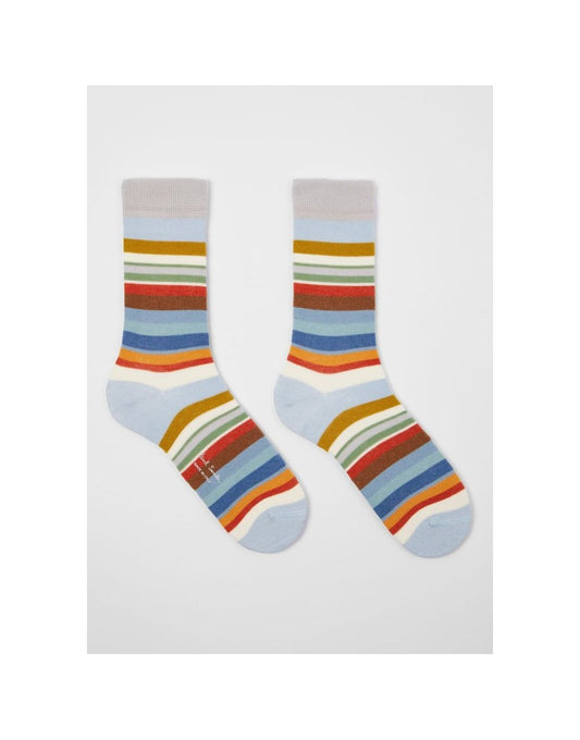 Young Ideas/Henmores - Jodie Multi Stripe Socks - 42 Turquoise - OS