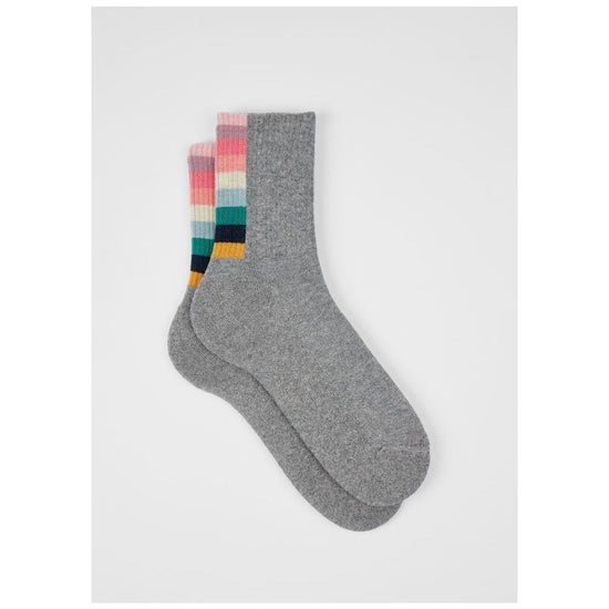 Young Ideas/Henmores - Judith Glitter Swirl Back Socks - 70 Grey - OS