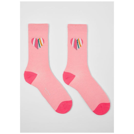 Young Ideas/Henmores - Justine Swirl Heart Socks - 20 Pink - OS
