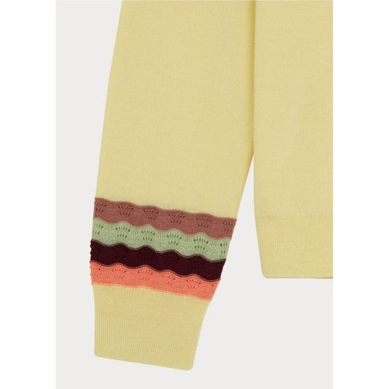 Young Ideas/Henmores - Knitted Swirl Cuff Crew Neck Jumper - 32 Yellow - S