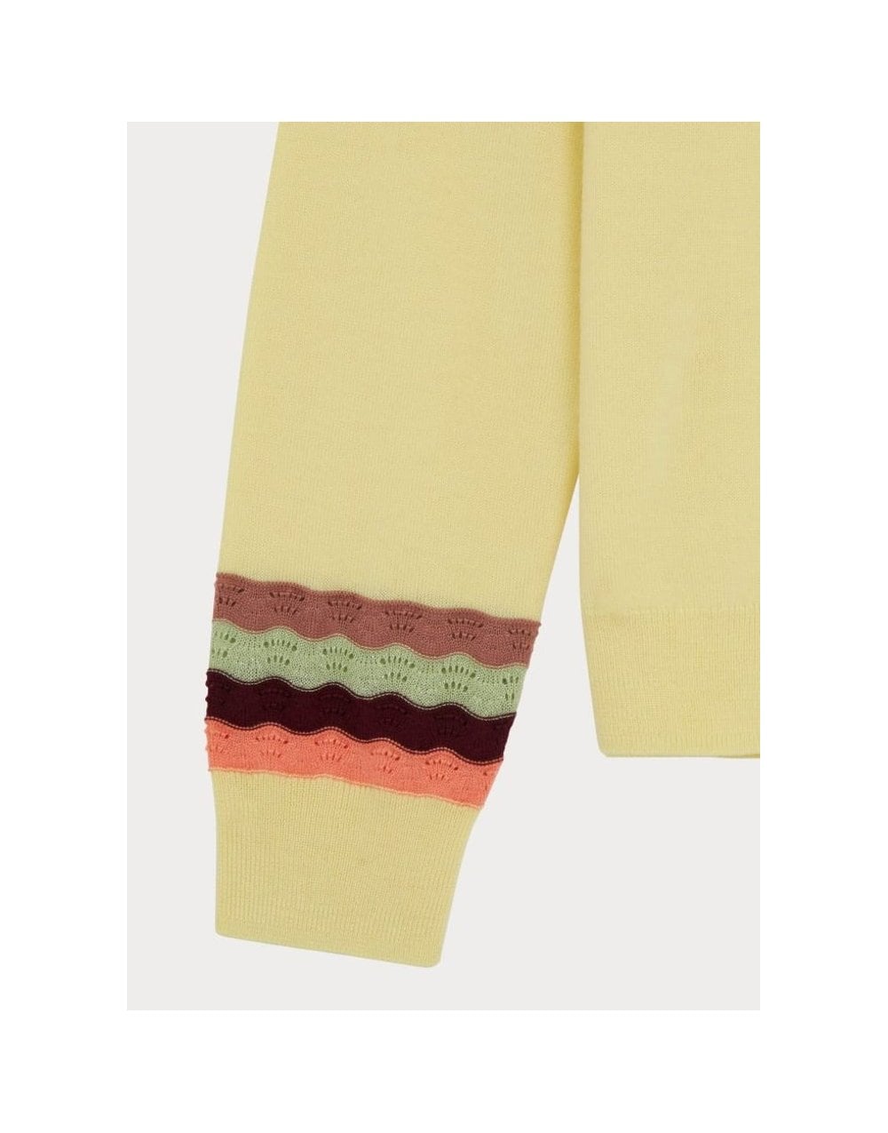 Young Ideas/Henmores - Knitted Swirl Cuff Crew Neck Jumper - 32 Yellow - S