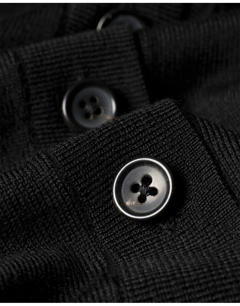 Young Ideas/Henmores - Knitted Swirl Cuff V Neck Cardigan - 79 Black - XS