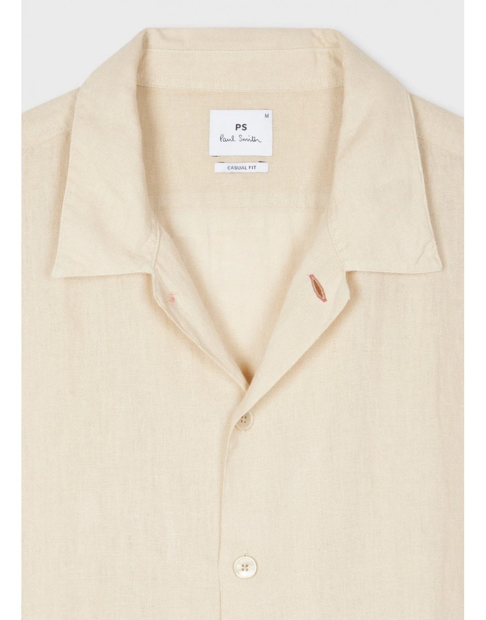 Young Ideas/Henmores - Linen Stitch Detail Short Sleeve Shirt - 35 Military Green - M