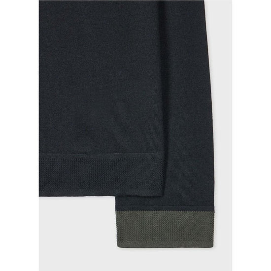 Young Ideas/Henmores - Long Sleeve Polo Sweater - 78 Black Melange - M