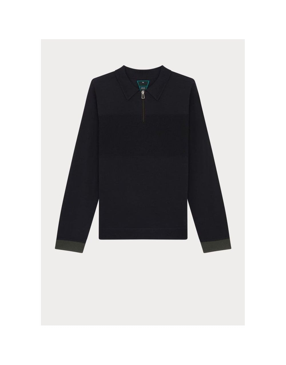 Young Ideas/Henmores - Long Sleeve Polo Sweater - 78 Black Melange - M