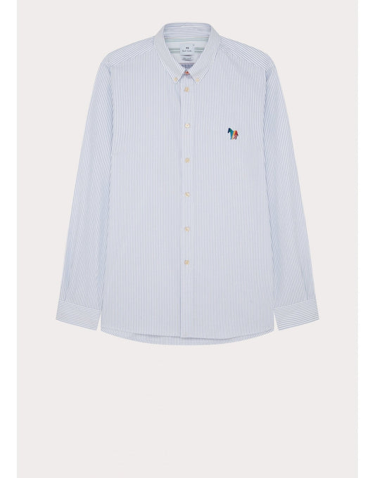 Young Ideas/Henmores - Long Sleeve Regular Fit Shirt - 43 Grey/Blue - M