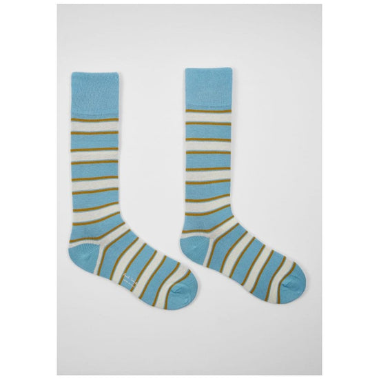 Young Ideas/Henmores - Madison Stripe Socks - 42 Turquoise - OS