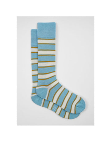 Young Ideas/Henmores - Madison Stripe Socks - 42 Turquoise - OS