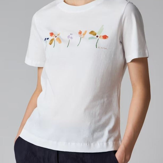 Young Ideas & Henmores - Mark Making Flower T-Shirt - 01 White - S