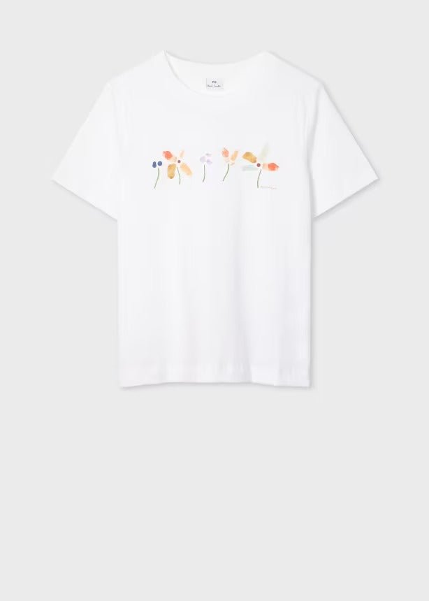 Young Ideas & Henmores - Mark Making Flower T-Shirt - 01 White - S