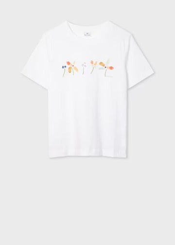 Young Ideas & Henmores - Mark Making Flower T-Shirt - 01 White - S