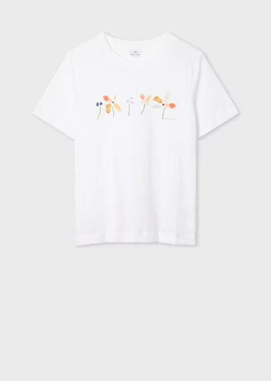 Young Ideas & Henmores - Mark Making Flower T-Shirt - 01 White - S