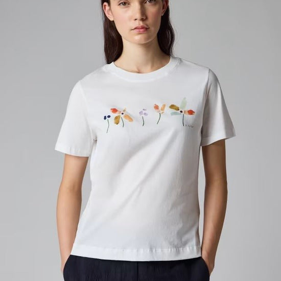 Young Ideas & Henmores - Mark Making Flower T-Shirt - 01 White - S
