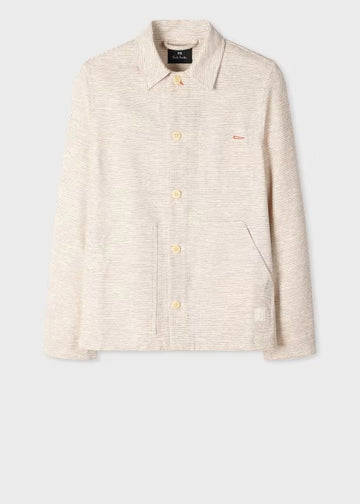 Young Ideas & Henmores - Melange Relaxed Chore Jacket - 02 Off White - M