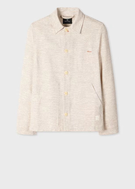 Young Ideas & Henmores - Melange Relaxed Chore Jacket - 02 Off White - M