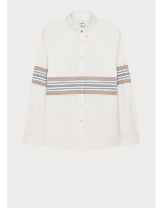 Young Ideas/Henmores - Mens Ls Regular Fit Shirt Bd Col - 01 White - M