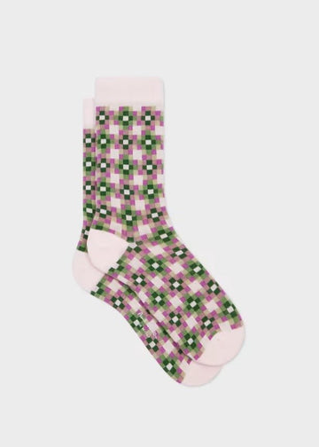 Young Ideas & Henmores - Nadia Tiles Socks - 20 Pink - OS