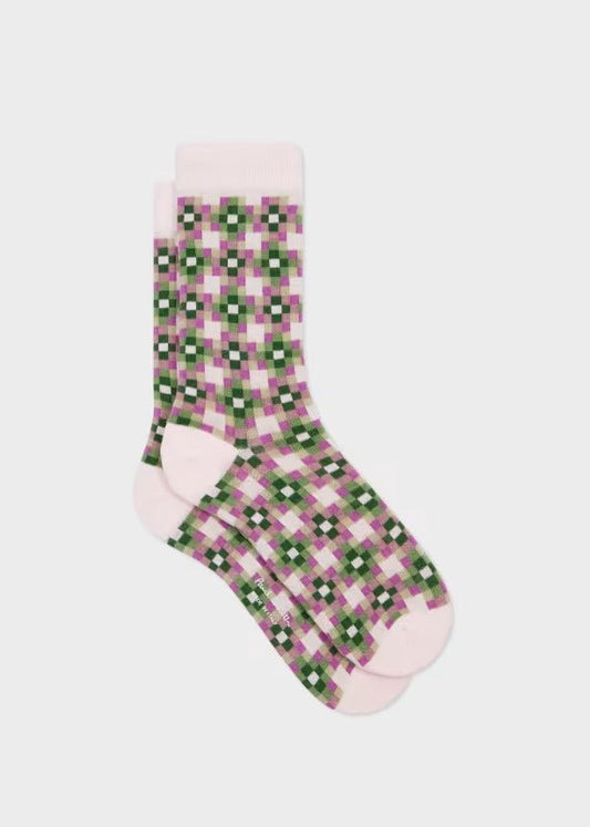 Young Ideas & Henmores - Nadia Tiles Socks - 20 Pink - OS