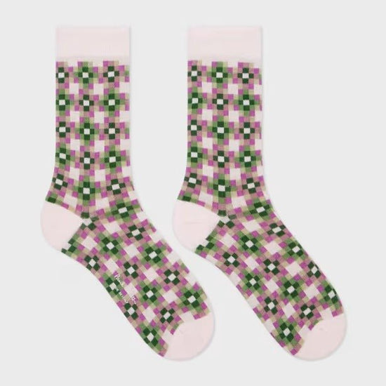 Young Ideas & Henmores - Nadia Tiles Socks - 20 Pink - OS