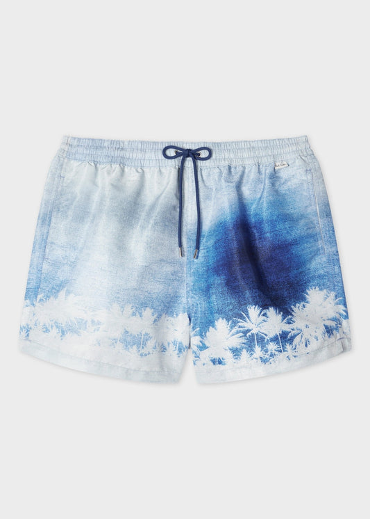 Young Ideas/Henmores - Palm Sunset Swim Shorts - 46 Blue - M