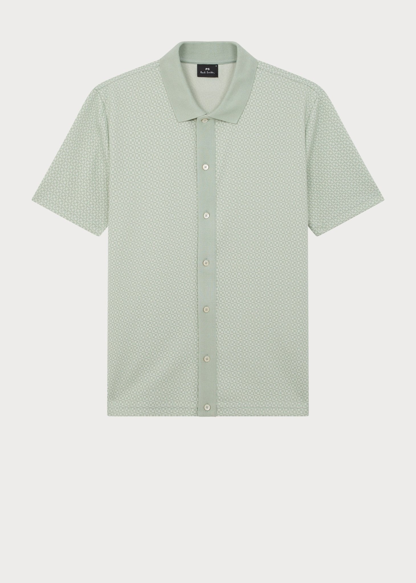 Young Ideas/Henmores - Patterned Button Up Polo - 30 Soft Green - M