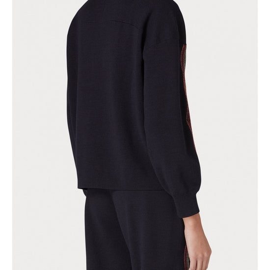 Young Ideas/Henmores - Perforated Stripe Detail Sweatshirt - 49 Navy Blue - S