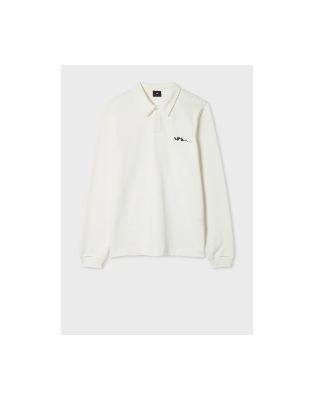 Young Ideas/Henmores - PS Emblem Long Sleeve Polo Shirt - 02A Off White - M