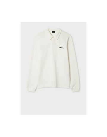 Young Ideas/Henmores - PS Emblem Long Sleeve Polo Shirt - 02A Off White - M