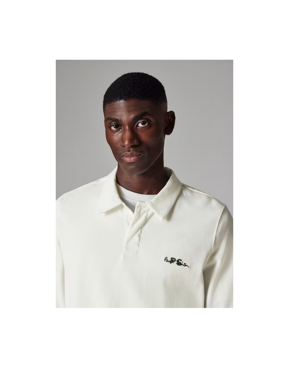 Young Ideas/Henmores - PS Emblem Long Sleeve Polo Shirt - 02A Off White - M
