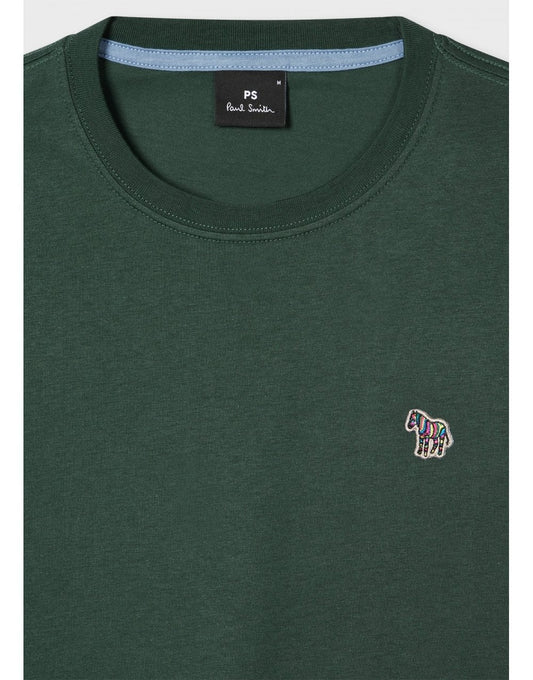 Young Ideas/Henmores - Regular Fit Long Sleeve Zebra Logo Tee - 37D Petrol Green - S