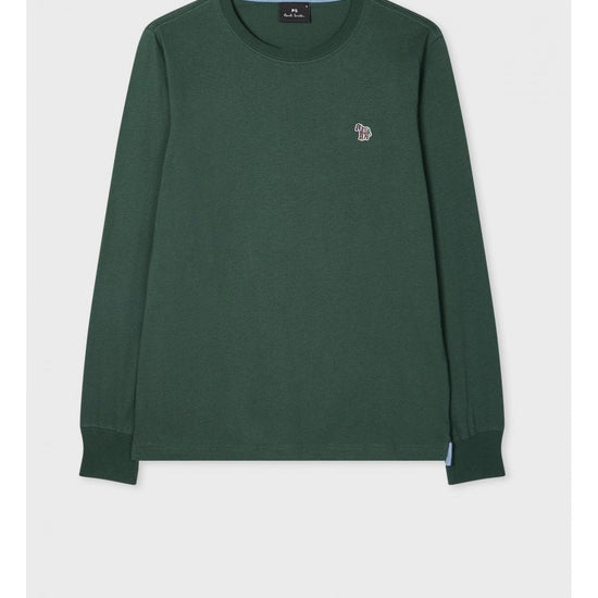 Young Ideas/Henmores - Regular Fit Long Sleeve Zebra Logo Tee - 37D Petrol Green - S