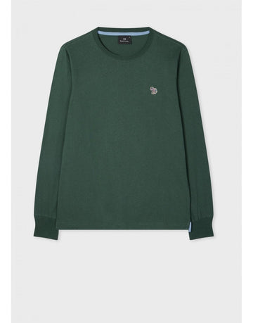 Young Ideas/Henmores - Regular Fit Long Sleeve Zebra Logo Tee - 37D Petrol Green - S