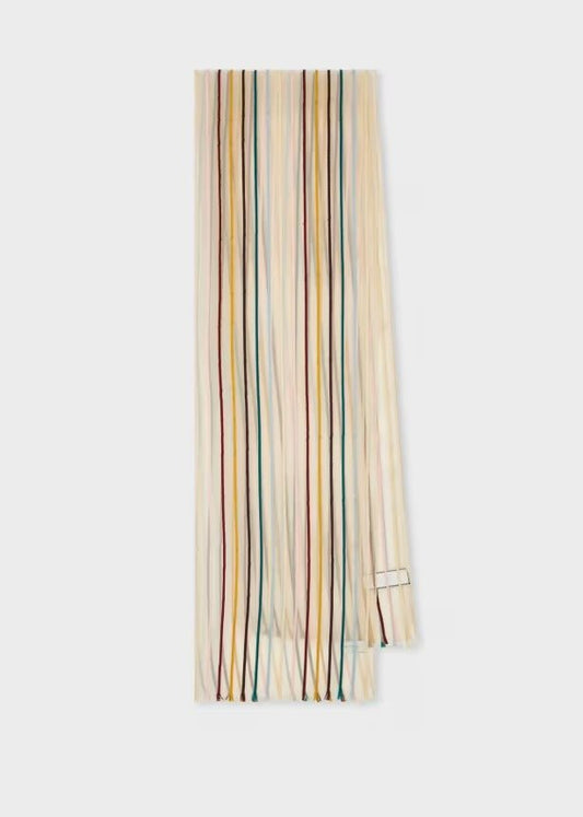 Young Ideas & Henmores - Sheer Rope Signature Scarf - 1 White - OS