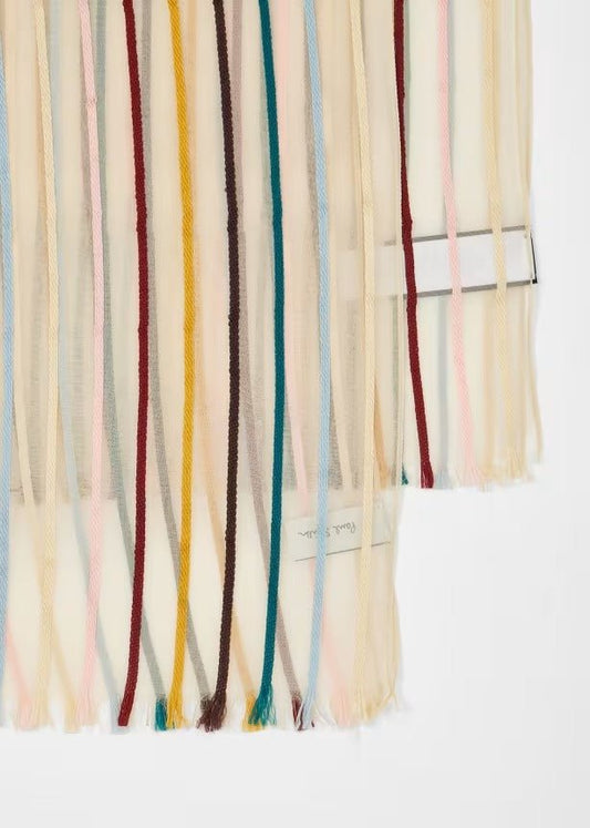 Young Ideas & Henmores - Sheer Rope Signature Scarf - 1 White - OS