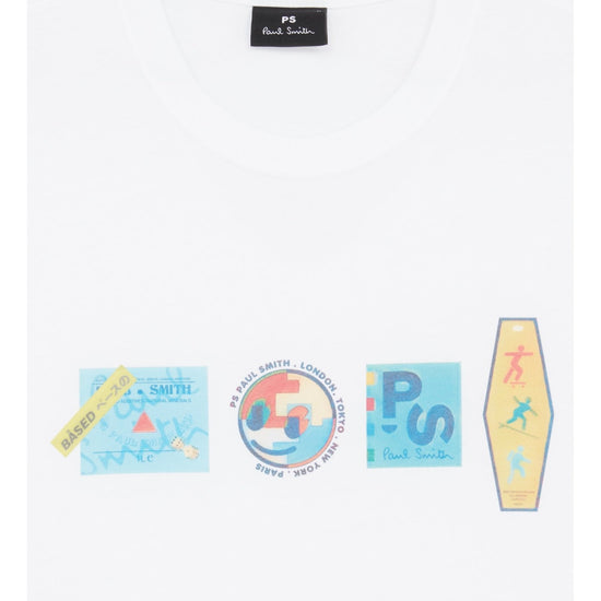 Young Ideas/Henmores - Sticker Graphic T-Shirt - 01 White - M