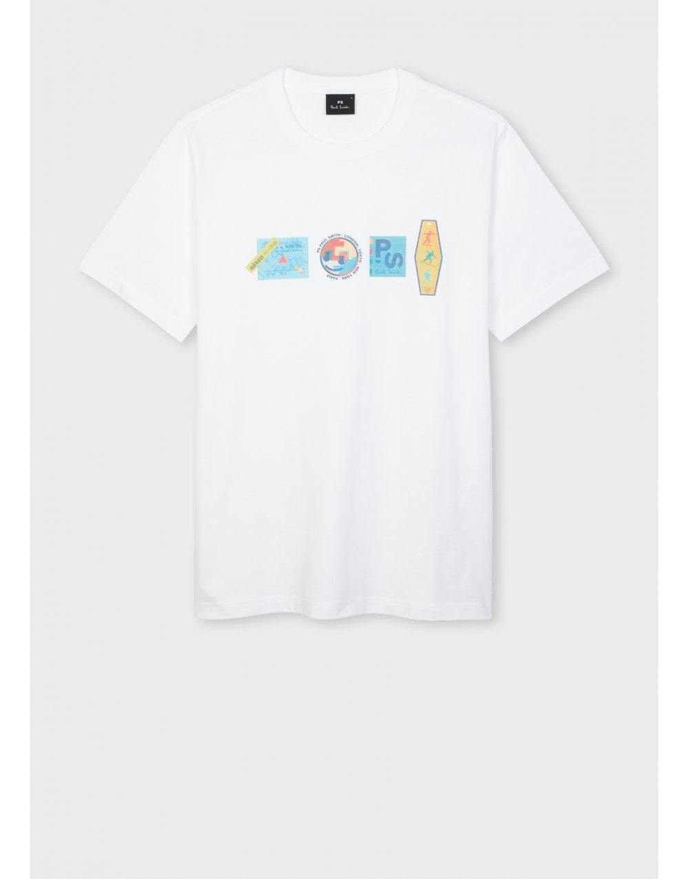 Young Ideas/Henmores - Sticker Graphic T-Shirt - 01 White - M