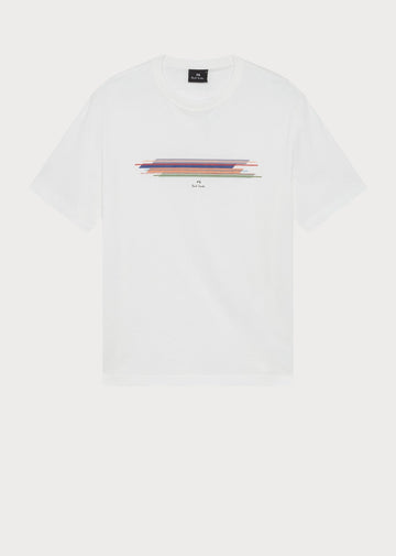 Young Ideas & Henmores - Stripe Graphic T-Shirt - 02 White - S