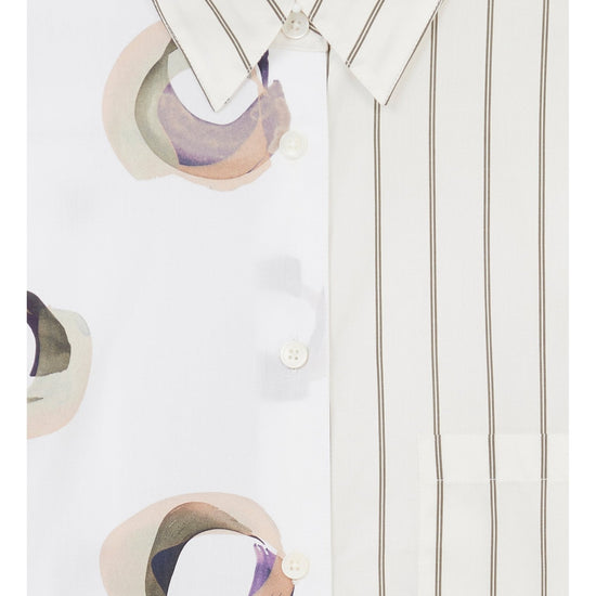 Young Ideas/Henmores - Stripe Half Abstract Oversized Shirt - 05 White Multi - 8