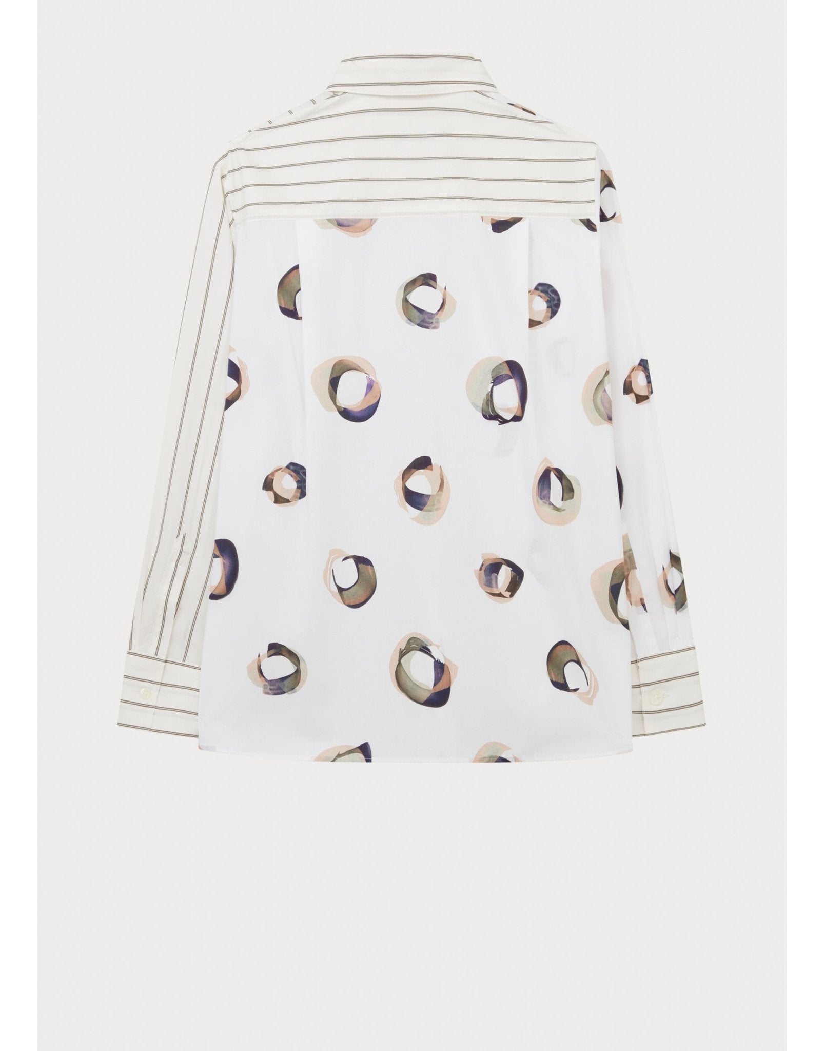 Young Ideas/Henmores - Stripe Half Abstract Oversized Shirt - 05 White Multi - 8