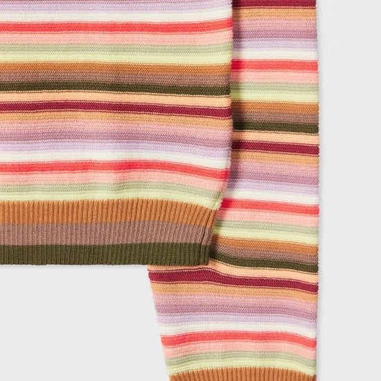 Young Ideas & Henmores - Stripe Scoop Neck Knitted Top - 90 Multicolour - S