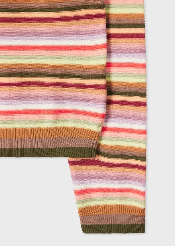 Young Ideas & Henmores - Stripe Scoop Neck Knitted Top - 90 Multicolour - S