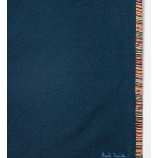 Young Ideas/Henmores - Striped Edge Silk Pocket Square - 47 Navy - OS